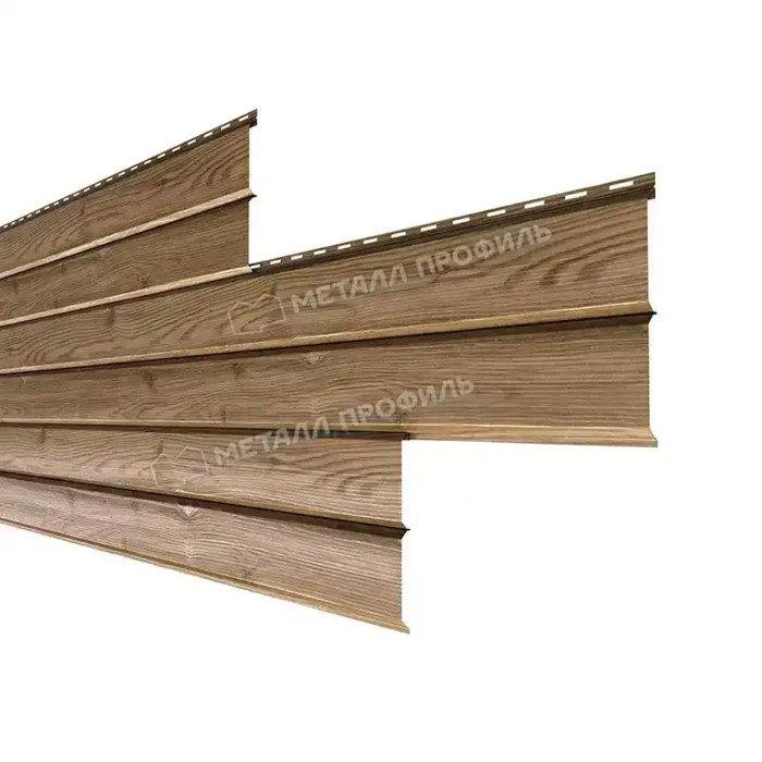 Металлический сайдинг Lбрус-XL Металл-Профиль ECOSTEEL Кедр 14х335